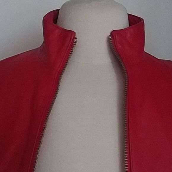 Michael Hoban North Beach Leather Red Motorcycle Jacket Vintage 80s 90s - Picture 9 of 16